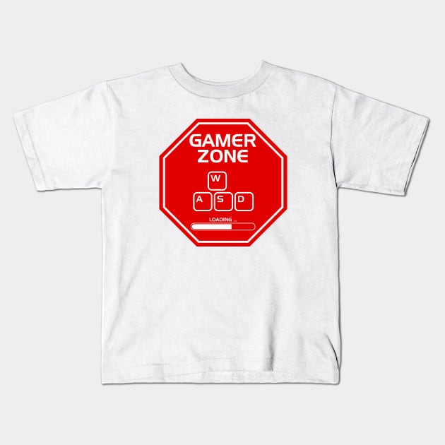 Gamer Zone AWSD Kids T-Shirt by inkonfiremx